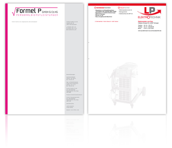 Briefpapier und Visitenkarten