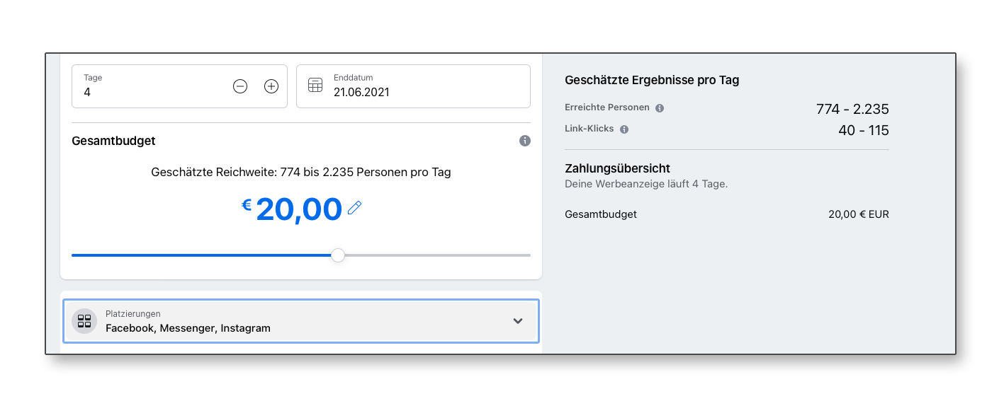 Wie teuer ist Facebook oder Instagram Werbung?